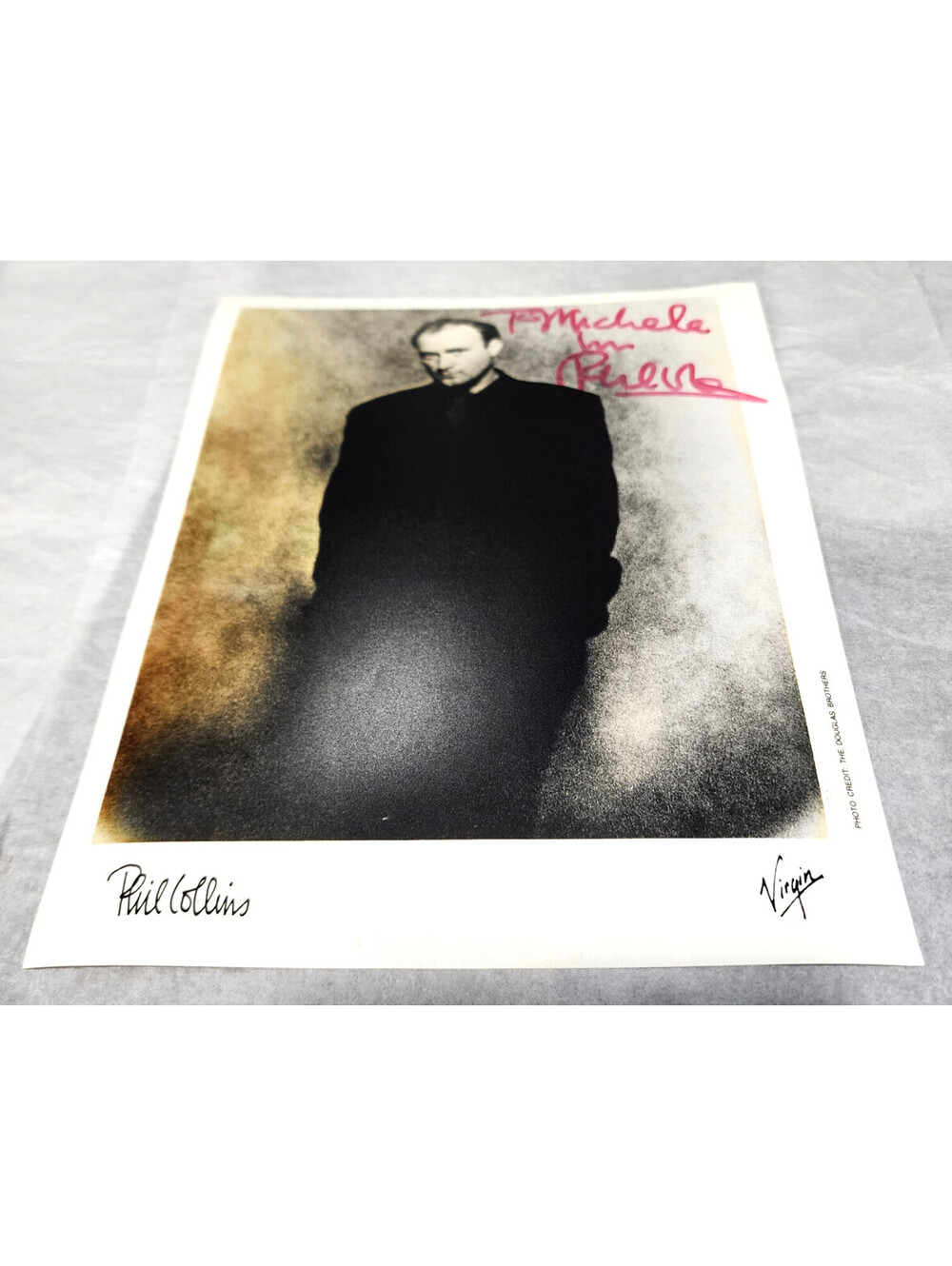 Phil Collins Signed Autographed 8x10 Promo Photo Virgin Records Genesis In Perso